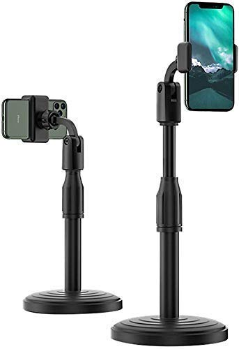 Sounce Phone Tabletop Stand Height Angle Adjustable Stand, Phone Holder for Desk Compatible with OnePlus Redmi Samsung Mi Oppo Vivo iPhone12 Mini 11 Pro Xs Xr X 8 7 Plus, All Smartphones (Black)