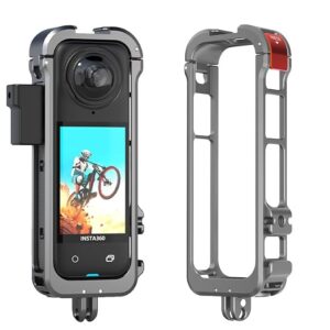 Yantralay Multifunction Utility Frame Compatible for Insta360 X4, Metal Protective Case for Insta360 X4 Accessories, Upgraded Quick-Release Aluminium Cage with Silicone Lens Cap