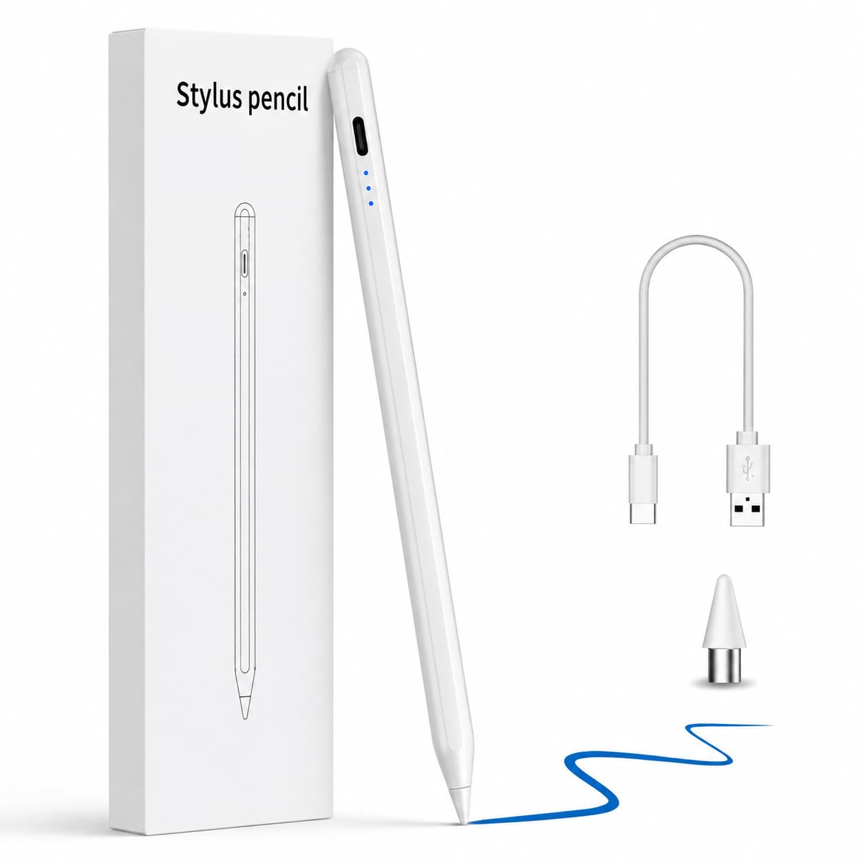 Universal Stylus Pen | Stylus Pen for Android | Touch Screen Pen | Rechargeable Fine Tip Digital Pen for Writing, Drawing & Note-Taking, Works with Compatible ipad & Android and iOS Devices