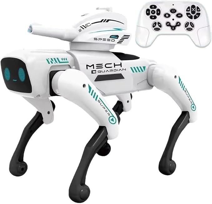 AI Smart Robot Dog Toy 2-in-1 Programmable RC & App Control | Voice Command, Music, Dancing, Storytelling, Water-Bomb Launcher | Interactive STEM Educational Puppy for Kids 6-12