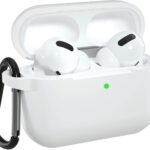 EDNITA Airpods Pro 2 Case Compatible with Airpod 2 Pro & Airpods Pro, Earphone Case Cover Keychain | Shock Ressitant Full Protection LED Visible (White)