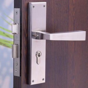 Cylindrical Lever Handle Door Lock for Wooden Doors Durable Stainless Steel Finish for Bedroom Drawing Room Office Model G_H_M-07-KY