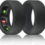 MORUS 2-Pack Silicone Ring Case Compatible with Gabit Ring, Oura Ring Cover Protector, Elastic Case for Oura Ring Gen 4/3 Working Out - Patent Protected (2 Pcs, Black, S for 6 7 8 9 10)