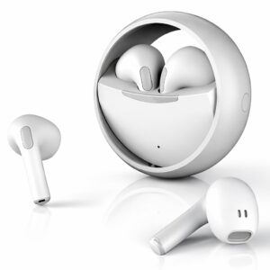 Ear Spin True Wireless in Ear Earbuds, Bluetooth 5.4, 35ms Low Latency Gaming Mode, 50Hrs Playtime Fast Charging, HiFi DSP Sound, Quad-Mic ENC, 13mm Driver, IPX6 Water Resistance. (White)