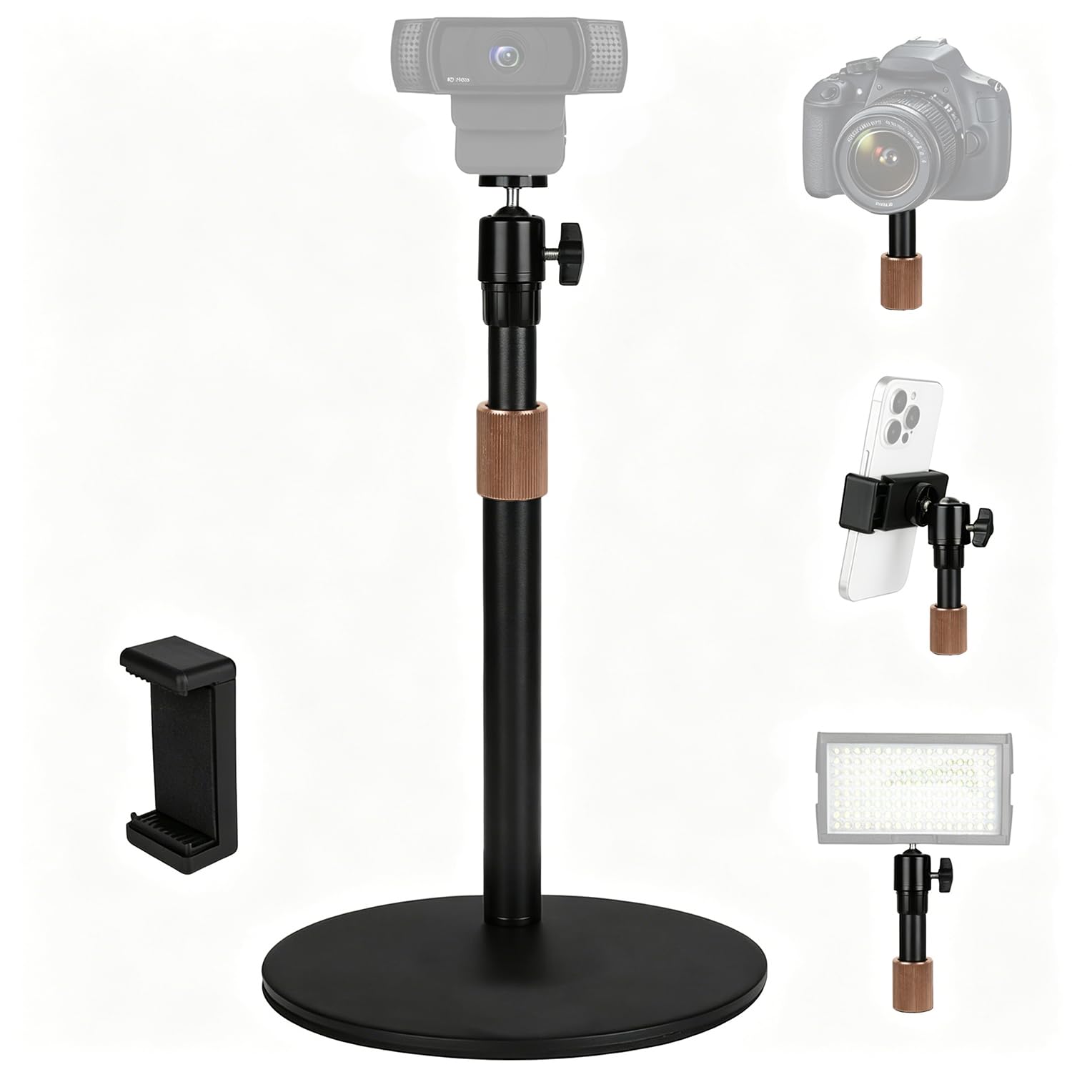 ZORBES Aluminum Alloy Webcam Camera Stand Phone Holder for Desk, 30-45.5cm