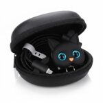 JAMPOD for iPhone Charger Protector Case 18W/20W with Carry Black Case Combo Set 5 in 1 Silicone, 3D Cute Kawaii Aesthetic Charger Protective Design for Apple Chargers Only - Blackcat