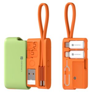 Portronics Snapcase Ultra Multifunctional 8-in-1 Cable & tool Kit, 60W Fast Charging, USB-A, Type-C to Type C, 8-Pin & Micro Adapters, SIM & Micro SD Holder, High-Speed Data transfer, Green