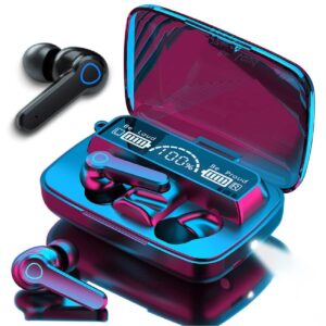 MB Star M19 TWS Bluetooth 5.0 Wireless Earbuds in Ear True Wireless Stereo Earbuds with Mic| LED Digital Display with Flashlight, Deep Bass Bluetooth Headphones, Upto 12Hrs Battery - Black, Pack of 1