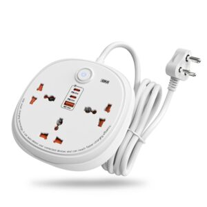 GM G+ 6-in-1 Power Strip | 20W + 20W + 18W Independent Fast Charging, No Power Sharing | 3 Universal Sockets | 2M Cord, 2500W | Surge Protection, Child Shutter, Flame-Retardant | 1 Year Warranty