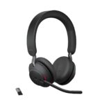 Jabra Evolve2 65 MS Stereo Wireless Bluetooth Headset with Link380/390a USB-A Adapter, 3-Mic Call Technology, 37 Hours Battery, Busylight, Microsoft Teams Certified ? Black