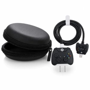 JAMPOD for iPhone Charger Protector Case 18W/20W with Carry Black Case Combo Set 5 in 1 Silicone, 3D Cute Kawaii Aesthetic Charger Protective Design for Apple Chargers Only - Remote