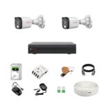 CP Plus illumax 2.4MP 4 Channel DVR, 2.4MP 2 Bullet Cameras [Color Night Vision + Built-in Audio MIC + SMART Dual Light + Motion Detection] + 1 TB HDD + 4 CH SMPS + CCTV Cable + BNC/DC