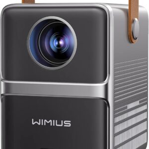Smart Mini Projector with WiFi and Bluetooth?Compatible with Netflix/Laptop/Support 4K?Dolby Audio, Car Keystone and Electric Focus, Outdoor Film Projector, WiMiUS Native