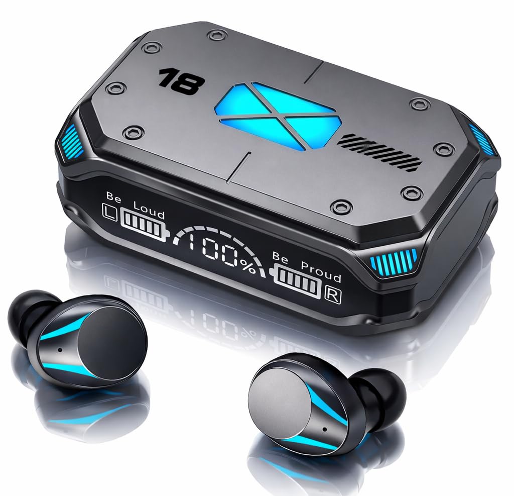 M41 TWS Earbud, Bluetooth Earphone with Display, Low Latency Gaming, 40 Hrs Playtime with Fast Charging, Bluetooth 5.3 + ENC, 13mm HD BASS Drivers, IPX7 Sweat-Proof, Built-in Mic