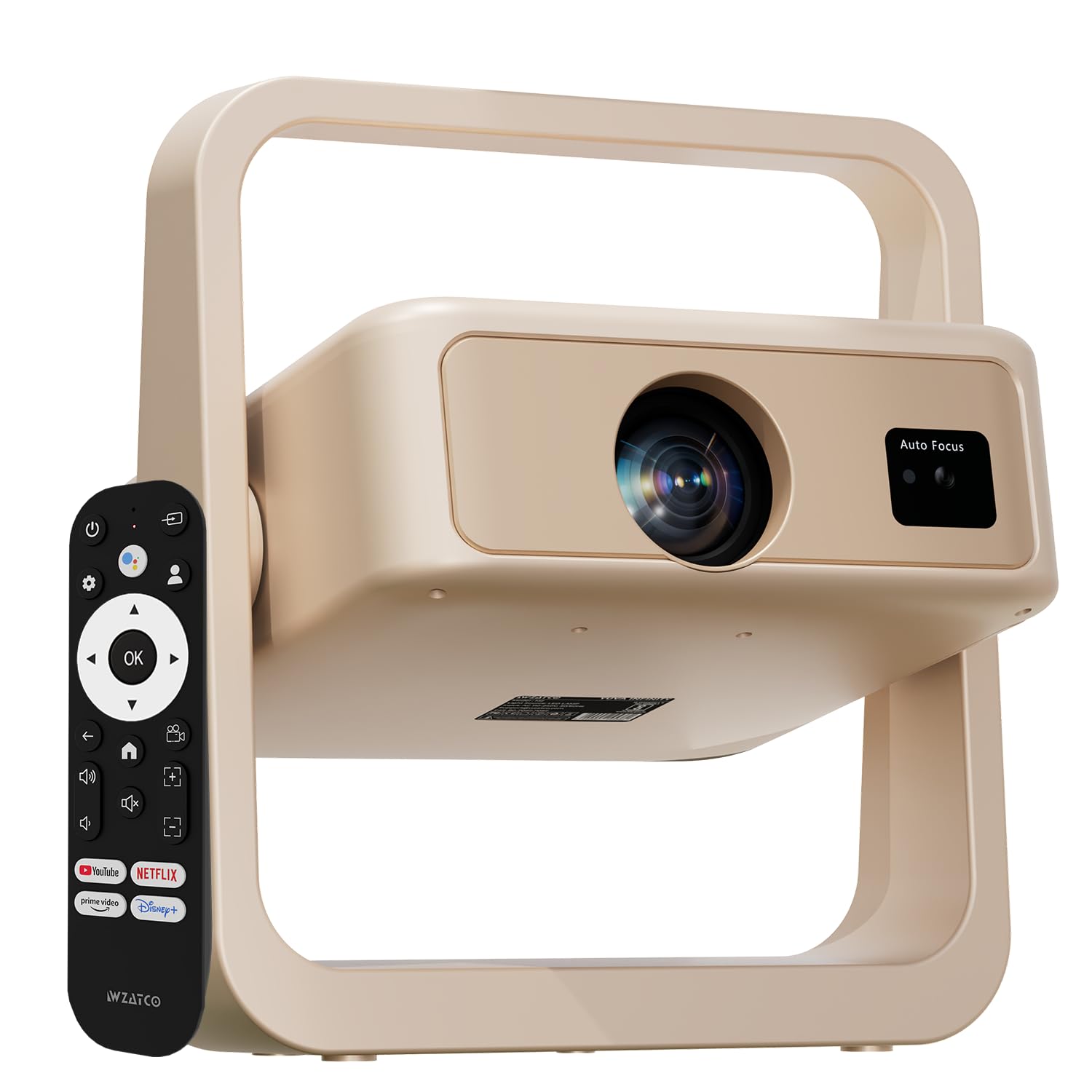 WZATCO Yuva Infinity Google TV Official Native 1080P Projector, 4K UHD Support, 1200 ANSI Lumens, Auto Focus, Auto Keystone, WiFi 6, Bluetooth 5.1, ARC, HDMI, USB, Sealed Optical Engine
