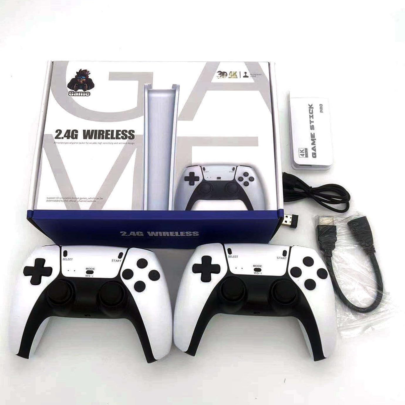 BlinkMart Tv game 2026 Upgraded 4k TV Plug & Play Video Game with 2 Wireless Controllers - 21000+ Retro TV Gaming Stick Console for Kids & Adults Ages 14+