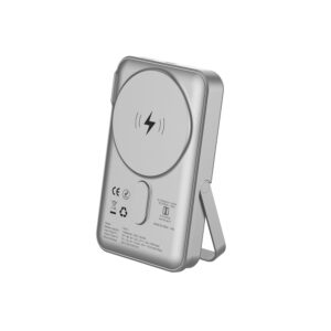 Stuffcool Click+ 10000mAh Magnetic Wireless Power Bank with Built-in Stand, Up to 15W Magnetic Wireless Charging, 20W PD Fast Charging, Digital Battery Display, BIS Certified, Made in India (Silver)