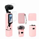 Case for DJI Osmo Pocket 3/Xtra Muse Camera, Soft Silicone Protective Case, Slim Fit Skin with mic Cover and Screen Protector Accessories for Osmo Pocket 3/Xtra Muse,Anti-Scratch (Pink)