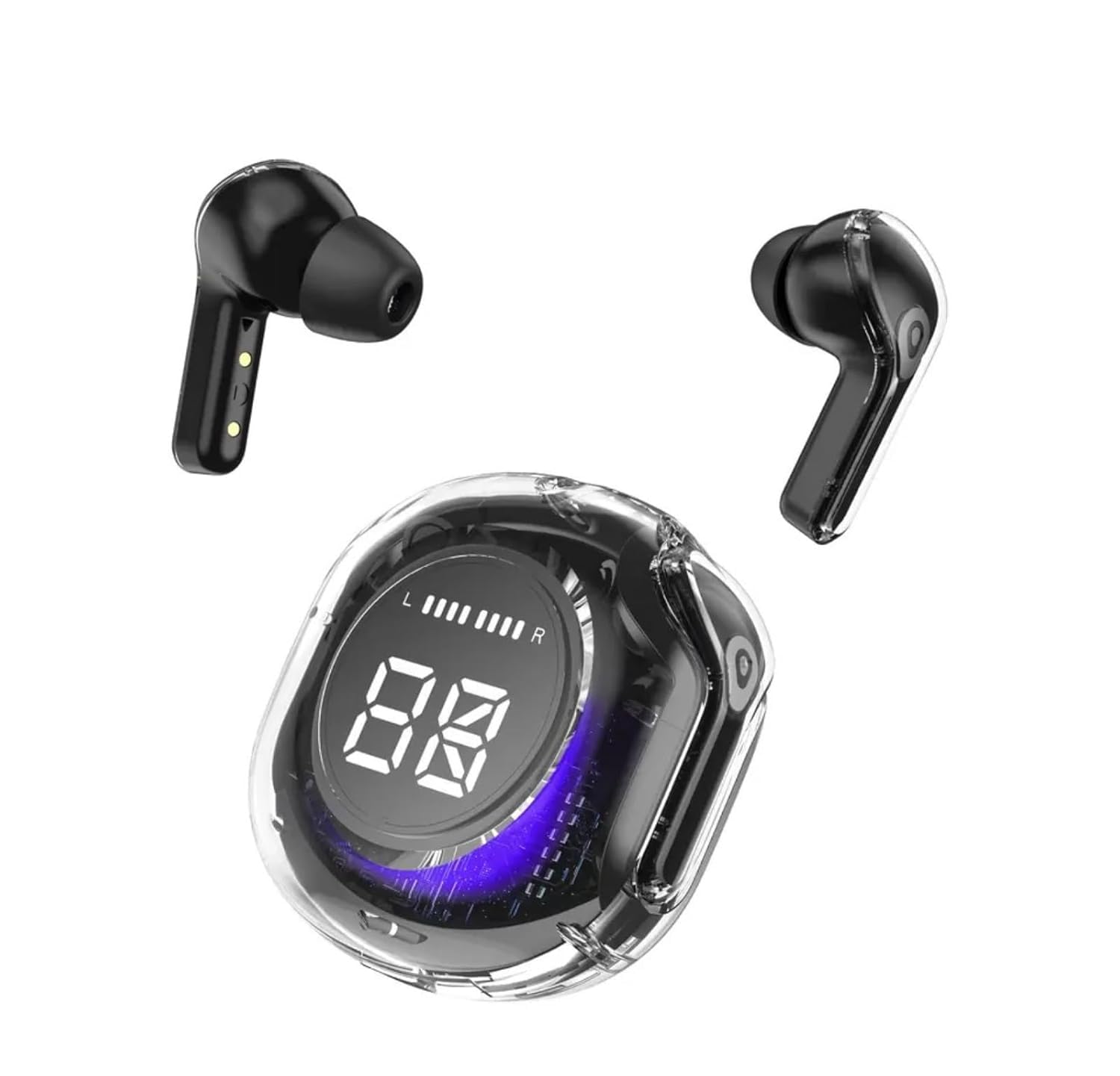 AVASHYAA TECH Ultrapodspro In Earbuds, Gaming Earbuds With RGB LED Gaming Design. 30 Hours Playtime, Bluetooth 5.3 + ENC Clarity, 13Mm HD BASS Drivers, IPX7 Sweat-Proof,Built-In Mic For Android & Ios (Black)
