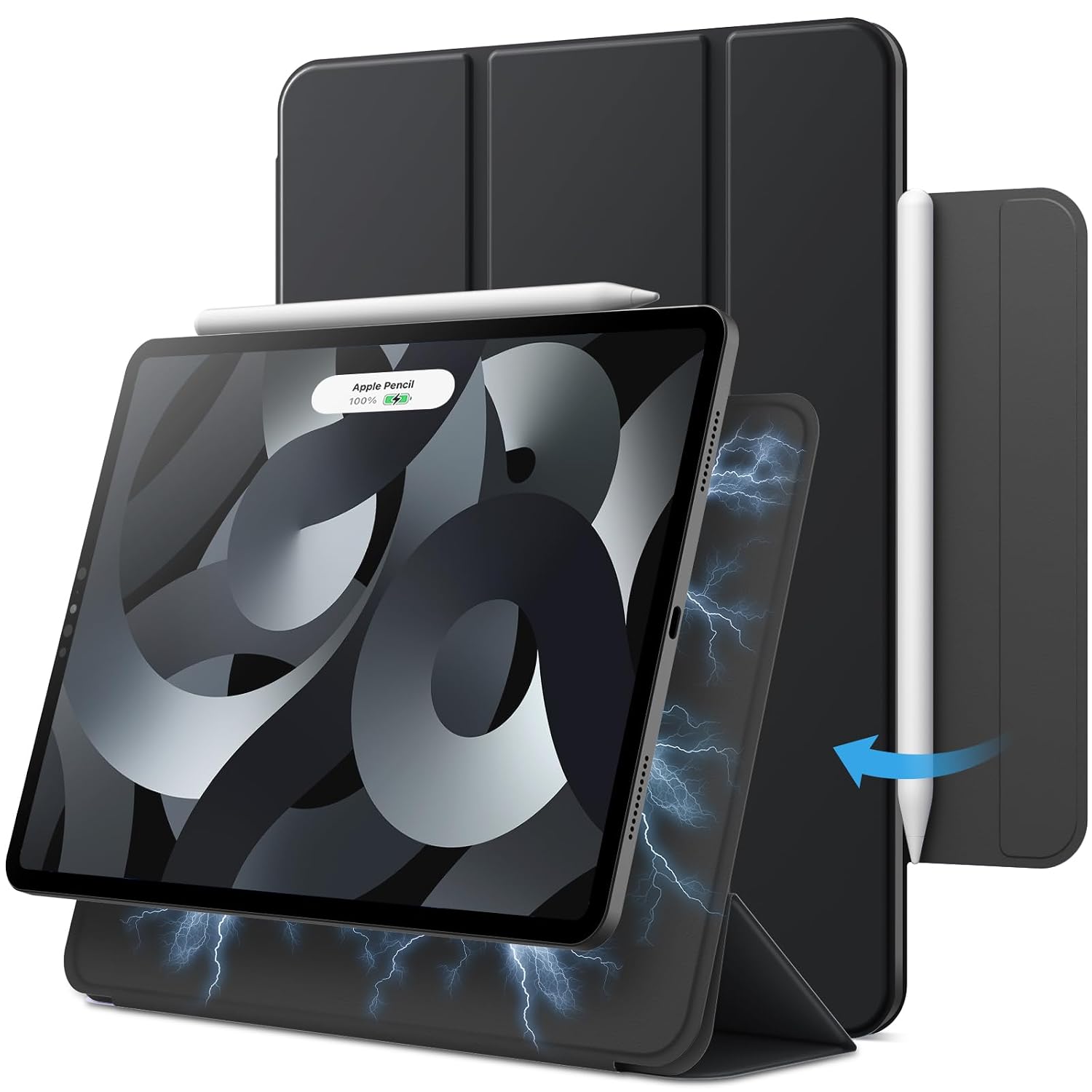 JETech Magnetic Case for iPad Air 11" M4/M3/M2 & Air 5/4 10.9", Black