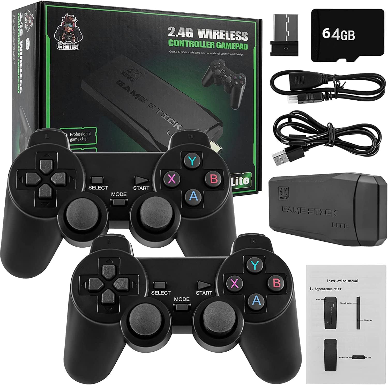 M8 Retro Game Console with 2 Wireless Controllers, Video Game Preloaded with 20,000+ Classic Games, HDMI Output, Plug and Play (Limited Edition), Black