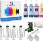 CANOFF CMYK Refill Kit with Suction Tool Combo Pack of High Yield Inkjet Cartridge Ink Refill Compatible for HP and Canon Cartridge Printers - 100ml Per Bottle (Cyan, Magenta, Yellow, Black)