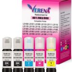 VERENA 003 Refill Ink Compatible for Epson L3110, L3150, L3250, L3252 L3115, L3116, L3101, L3210, L3215, L3216, L3151, L3152, L3156, L5190 Printer (Black-2pcs & Color-3pcs)