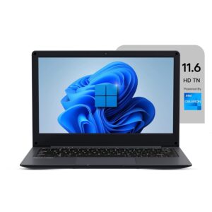 EBook 11.6" HD Laptop | Best Student & Office Work Laptop | Celeron N4020 | 4GB DDR4 | 128GB eMMC + M.2 SSD Expandable Slot | Win 11 Home |31Wh Battery | UHD Graphics 600 | Black
