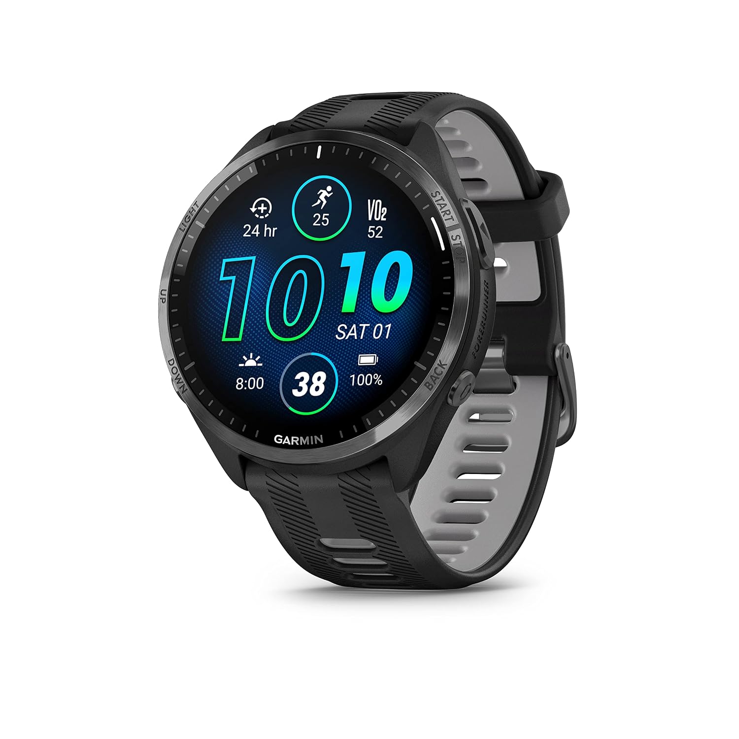 Garmin Forerunner 965 GPS Triathlon Smartwatch,Amoled Touchscreen, Battery Upto 23 Days, HRV Status, Advanced Sleep Score, Track Running, Cross Training, Vo2 Max, ClimbPro, Load Ratio with Black Band