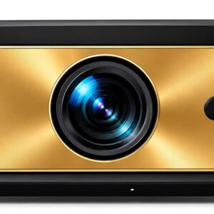 RAY Gold Smart Projector for Home Theater, Movies & PS5 | Native Full HD 1080p with 4K HDR Support | 2150 ANSI Lumens | Auto Focus | Android 12 WiFi Bluetooth Projector for Bedroom, Living Room