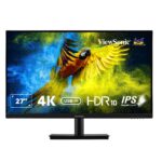 ViewSonic VA2709U-4K 68.58 Cm (27") SuperClear IPS 4k UHD Monitor | Single Cable Solution | 65W Laptop Charge Back | HDR10 | Eye ProTech | Dual Speaker HDMI | DP | USB-C