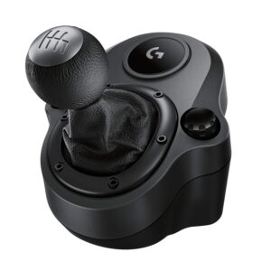 Logitech G Driving Force Racing Wheels Shifter for G29, G920 & G923, 6 Speed, Push Down Reverse Gear, Steel and Leather Construction - Black