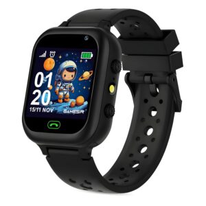 GameSir Q15 Kids Smart Watch 1.44" TFT Display 3G / 4G SIM Support, Learning & Gaming Apps, Gifting Watch, Water Rasistance, GPS Tracking, Smartwatch for Boys & Girls (Black)