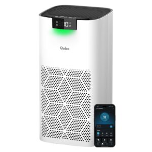 Qubo Q500 Smart Air Purifier for bedroom by Hero Group| Up to 500 SqFt| True HEPA H13|Removes 99.99% Dust, Allergens, Smoke, Virus & PM2.5|380 m?/h CADR|5-Stage Filter|App Control|9000 Hrs Filter Life