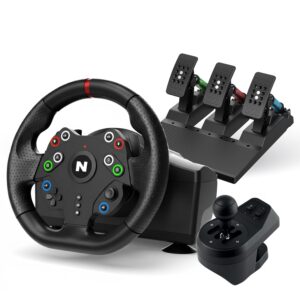 Nitho Drive Pro Sport V23 Gaming Steering Wheel with H-Pattern Gear Shifter and 3 Pedals Set, Racing Wheel for PC, PS4, Switch, Xbox One & Xbox Series X|S, 270? Zero Dead Zone Car Driving Simulator
