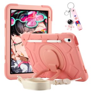 Case for iPad 11-inch (A16) 2025, iPad 10th Generation Case 10.9" 2022,Heavy Sturdy Shockproof Cover, with 360?Rotating Stand/Pen Slot/Shoulder Strap for iPad 11th/10th Gen Kids