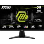 MSI MAG 255F E20 24.5-Inch FHD 1920x1080 Gaming Monitor, 200Hz, 0.5ms, HDR Ready, AMD FreeSync Premium, Eye Care, AI Vision, HDMI 2.0b, DP 1.2a, Frame-Less, Tilt Adjustable, Vesa Mount, Black
