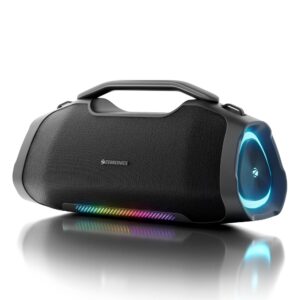 Zebronics 2026 Launch 75W Bluetooth Speaker, Upto 5Hrs Playback, Dual 78mm Drivers, 101mm Subwoofer, Dual Passive Radiators, RGB Modes, 6.3mm Mic Input, TWS, BT v5.3, Type-C (Sound Feast 550)