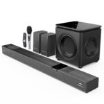 ZEBRONICS 1100 Watts Powerful Soundbar, 7.2.4 Home Theatre, Wireless, Dual Satellites & Driver Subwoofer, Dual Radiators, DTS X,Dolby Atmos, Karaoke UHF Mic, HDMI Earc, Optical (Juke BAR 10000), Black