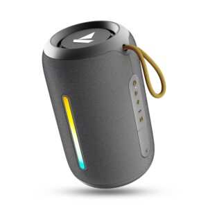 boAt Stone 352 Pro/Stone 358 Pro w/ 14W Signature Sound, Up to 12 Hours Playback, RGB LEDs, TWS Feature, Built-in Mic, BTv5.3, Free Music Streaming on JioSaavn Bluetooth Speaker (Groovy Grey)
