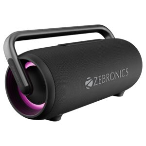 ZEBRONICS AXON 200 Portable Party Bluetooth Speaker, 180W RMS, 5 Drivers + 2 Passive Radiators, Z-Sync Mode, IPX6, Upto 10 Hours Playback, Rapid Charging, BT | USB | AUX, Fabric Finish, RGB, Deep Bass