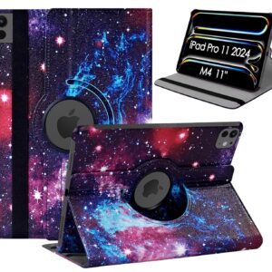 TGK Printed Rotating Flip Cover Case for iPad Pro 11 Inch M5 2025/M4 2024 Model A3357/A3358/A3359/A2836/A2837/A3006 (Starry Sky)