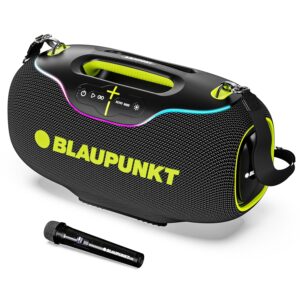 Blaupunkt Atomik Knightz 45K I India?s First Most Powerful 450W Party Speaker Boombox I Big 6 Speakers I Never Before 27K mAh Removable Battery I Neon Lights I IPX6 Splash Proof I Wireless Karaoke