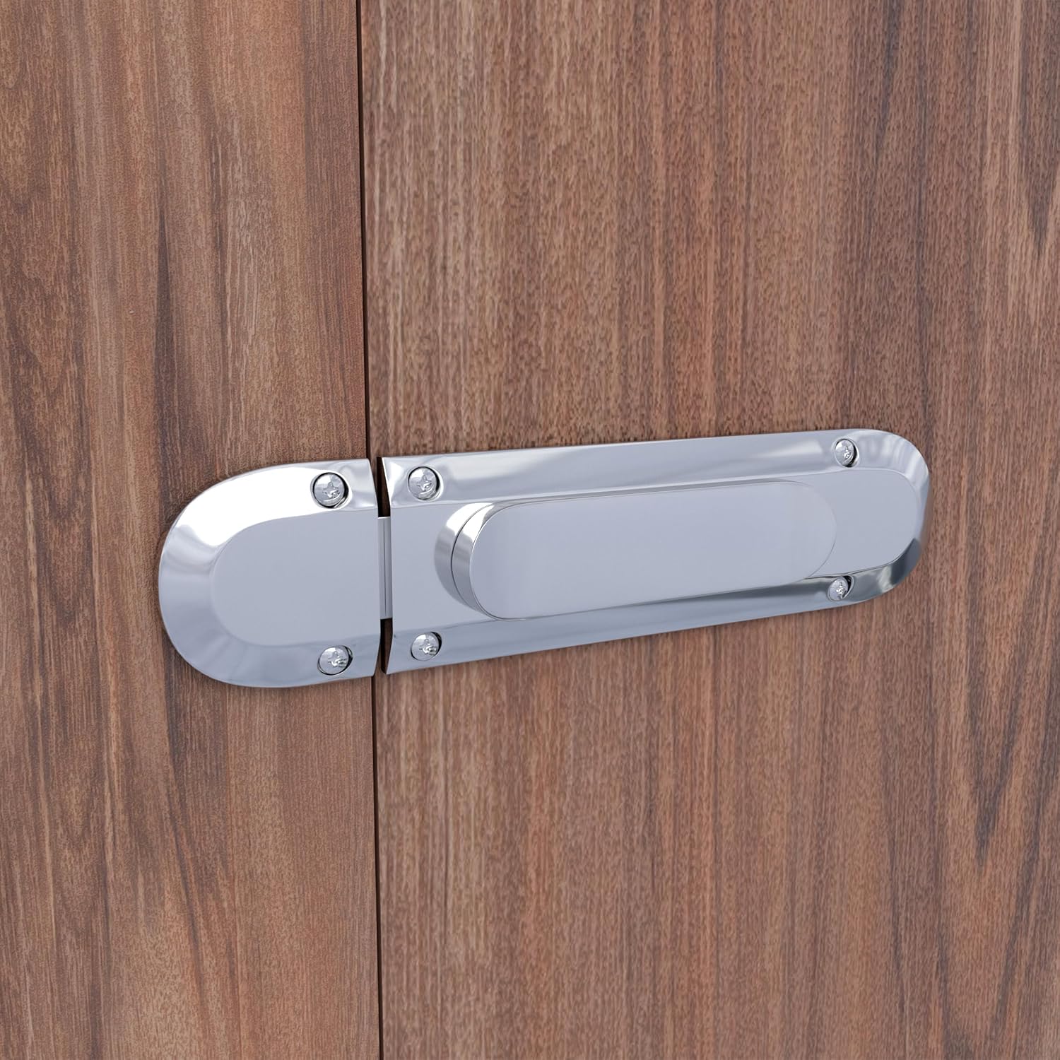 Boniry Door Latch Lock | Solid Metal Door Stopper for Bathroom, Home, Office | Easy Install, Smooth Sliding, Heavy Duty Latch (1, Silver)