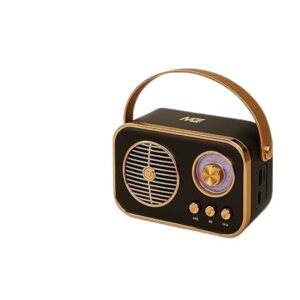 Portable Bluetooth Speaker, 5W Wireless Speaker with FM Radio, TF Card Support, Retro Design Speaker for Home and Outdoor Use