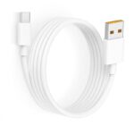 USB to Type-C cable Compatible with Honor 90, White 100 cm, 65W, Laptop & Mobile Charging Cable, Power Bank Charging Cable & Long-Length Cable