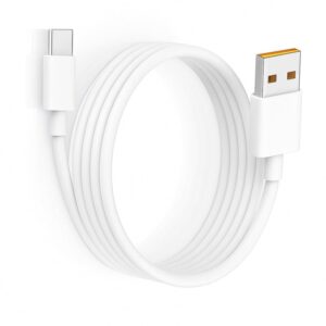 USB to Type-C cable Compatible with Honor 90, White 100 cm, 65W, Laptop & Mobile Charging Cable, Power Bank Charging Cable & Long-Length Cable