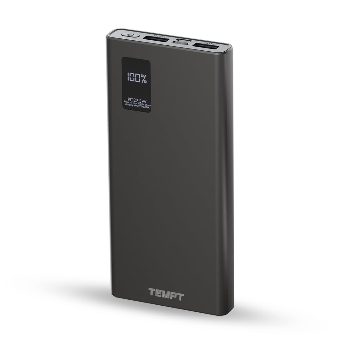 Tempt Booster Pro 10000mAh Power Bank with 22.5W Fast Charging, PD & QC 4.0