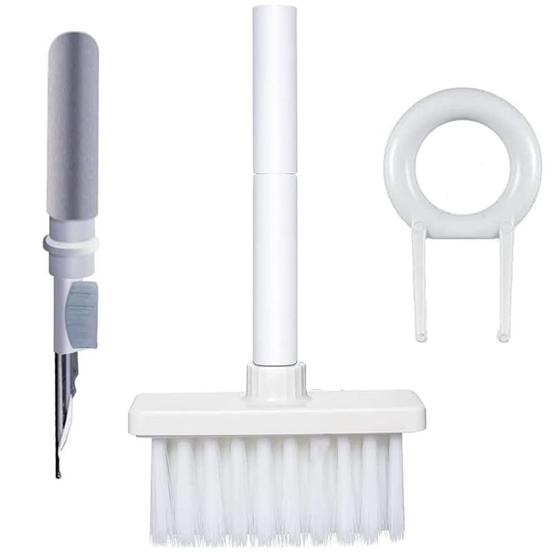 5-in-1 Multi-Function Laptop Cleaning Brush, Keyboard Cleaning kit, Gadget Cleaning kit, Gap Duster Key-Cap Puller, Suitable for Earbuds, Mobile, Laptop, Keyboard, Air pod Charging Case (White)
