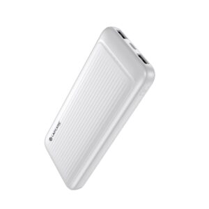 LAPCARE Pacer 10000mAh Power Bank 22.5W Fast Charging | Dual USB + Type-C Output | Compact Portable Charger with LED Indicator | Multi-Device Support (LOX-223) (White)
